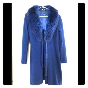 Christine Phillipe Angora Cardigan with Fur Collar